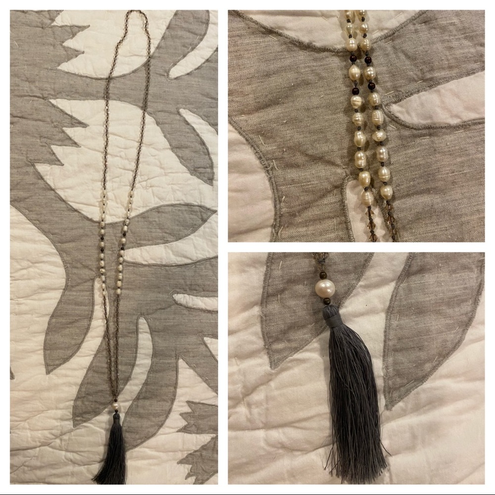 Handmade Pearl and Crystal Necklace